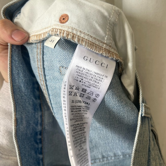 NWT GUCCI Light Wash Jeans 31 - Picture 8 of 9